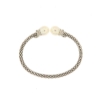 Bracciale argento rigido perle