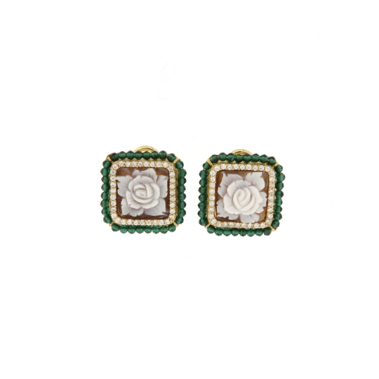 Orecchini in argento e cammeo
