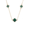 girocollo argento resina verde e zirconi