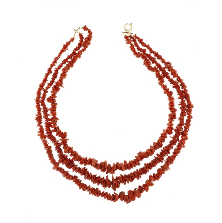 collana tre fili corallo