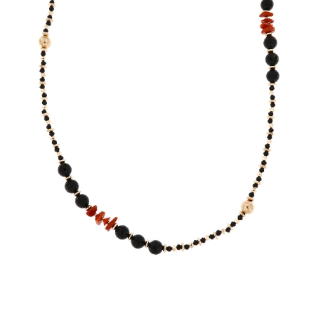 collana argento ematite onice coralli