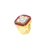 anello argento cammeo zirconi e spinelli rossi