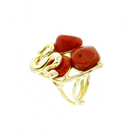 anello argento corallo serpente