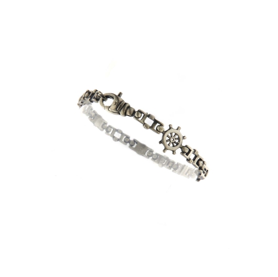 bracciale argento uomo timone