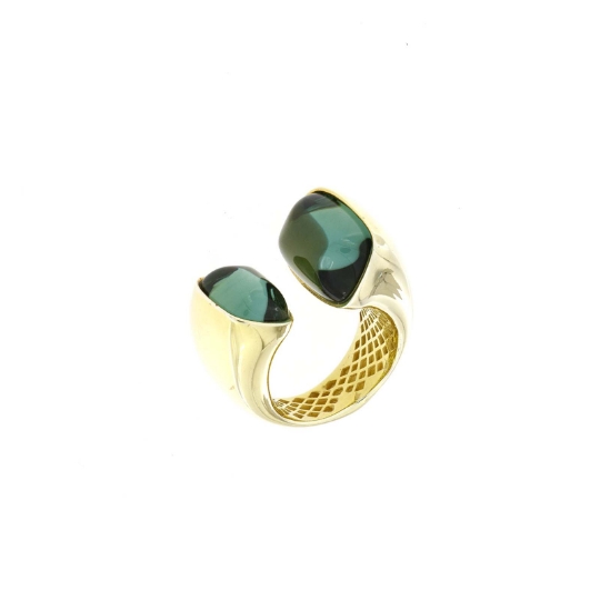 anello argento quarzi verdi