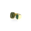 anello argento quarzi verdi