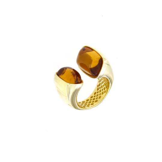 anello argento citrini gialli