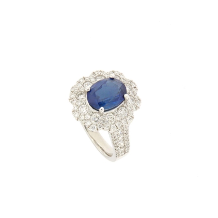 anello zaffiro diamanti