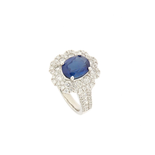 anello zaffiro diamanti