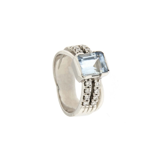 anello acquamarina diamanti
