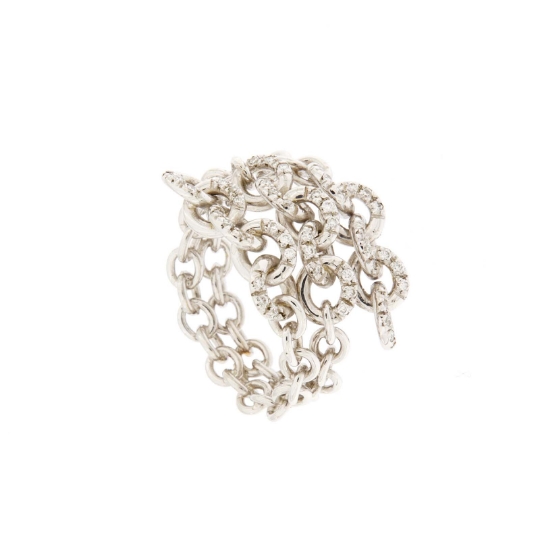 Anello catena diamanti
