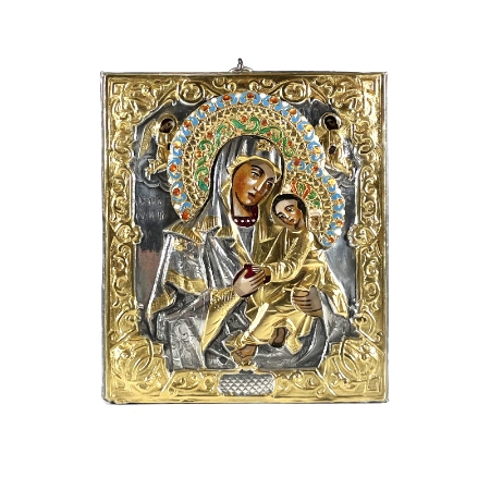 Icona in argento Madonnina Angeli