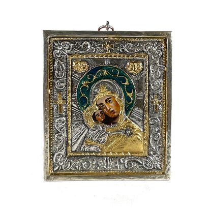 Icona Madonna Vladimir argento