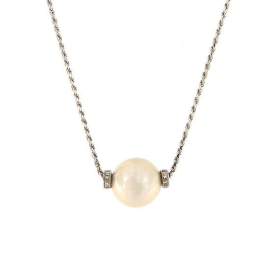 girocollo perla e diamanti