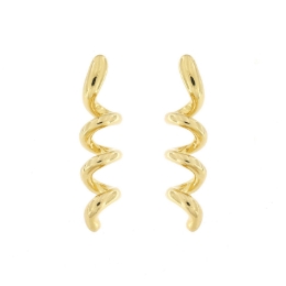 orecchini a spirale in argento dorato