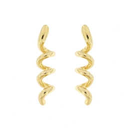 orecchini a spirale in argento dorato