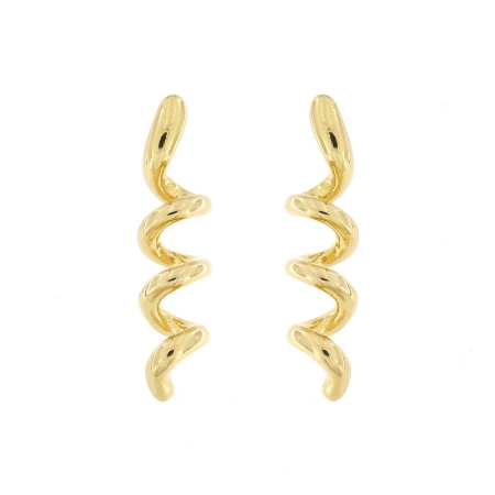 orecchini a spirale in argento dorato
