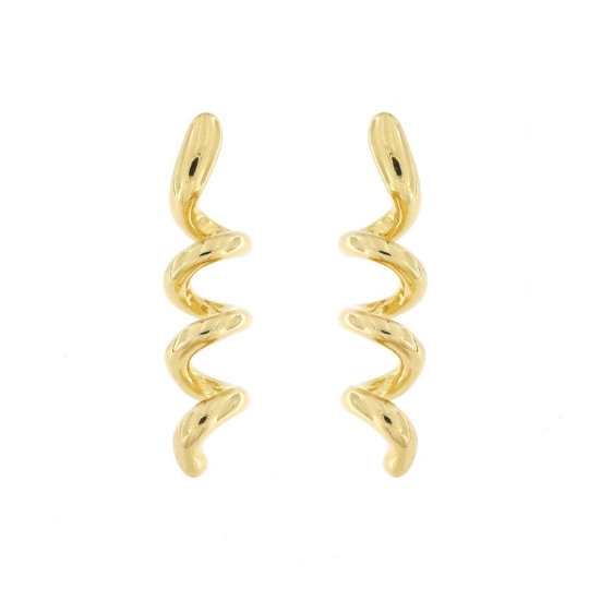 orecchini a spirale in argento dorato