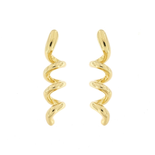 orecchini a spirale in argento dorato