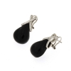 orecchini argento zirconi e gocce nere