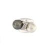 anello contrarié perle e diamanti