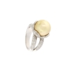 anello pavé diamanti e perla australiana gold