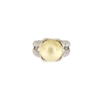 anello pavé diamanti e perla