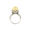 anello pavé diamanti e perla australiana gold