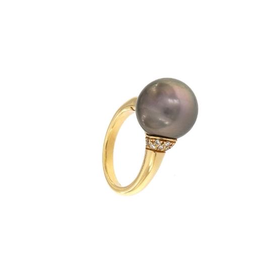 anello perla e diamanti