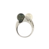 anello contrarié diamanti e perle