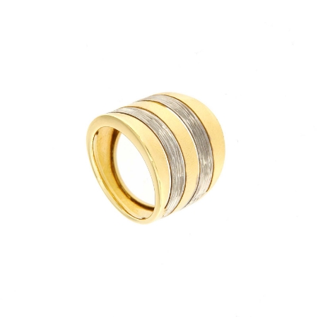 anello in oro a fascia bicolore