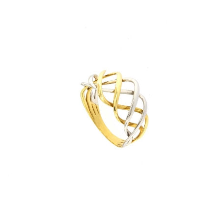 anello in oro intreccio bicolore