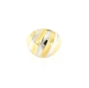 anello in oro a fascia bombata onde bicolore