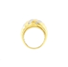 anello in oro a fascia bombata onde bicolore