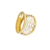 anello in oro concavo traforato e sfaccettato