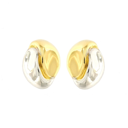 orecchini in oro foglie bicolore