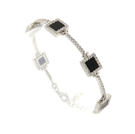 bracciale onice e zirconi