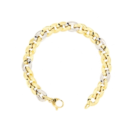 bracciale in oro grumette bicolore