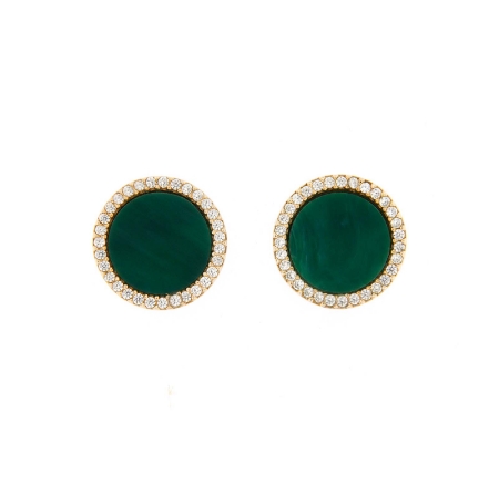 orecchini resina verde e zirconi