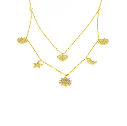 Collana Portafortuna: Sole e Luna in Acciaio Inox per Stile Celeste - Salvati gioielli