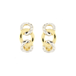 orecchini in oro maglie grumette bicolore