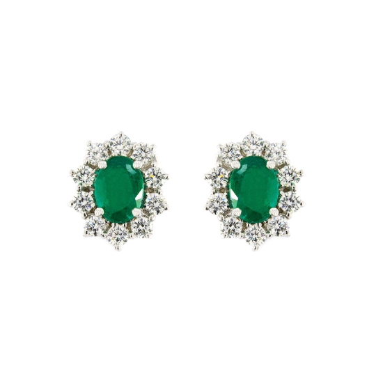 orecchini in oro smeraldi e diamanti