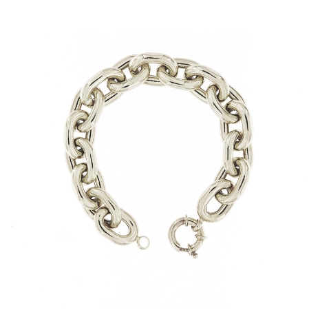 bracciale argento maglia forzatina battuta