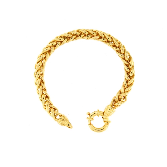 bracciale in argento dorato maglia spiga
