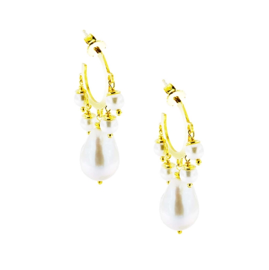 cerchi argento perle pendenti