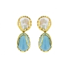 orecchini argento perle acquamarine milk