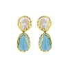 orecchini argento perle acquamarine milk