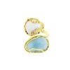 anello argento perla ed acquamarina milk