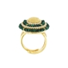 anello argento zirconi e sferine malachite