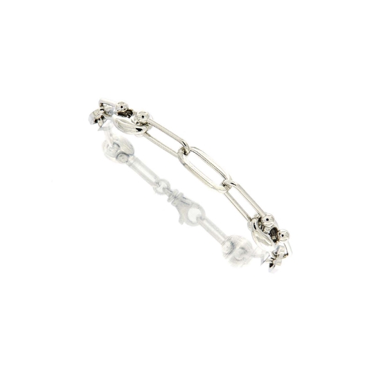 Bracciale uomo in argento con maglie marine